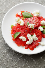 caprese salad with mozzarella