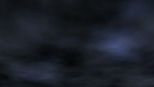4k Dark Sky with Raining Animation Seamless Loop.