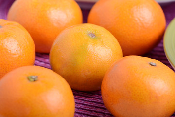 Bunch of fresh mandarin oranges, health food concept