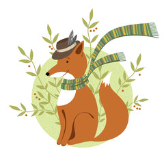 Funny foxy with scarf