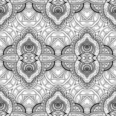 Vector Seamless Monochrome Ornate Pattern