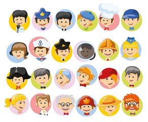 Cartoon vector characters of different professions 