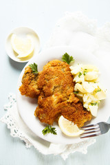 Wiener schnitzel with potato salad