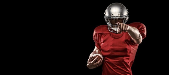 Composite image of portrait sports player in red jersey pointing © vectorfusionart