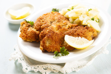 Wiener schnitzel with potato salad