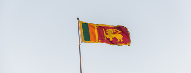 Srilanka flag in the blue sky