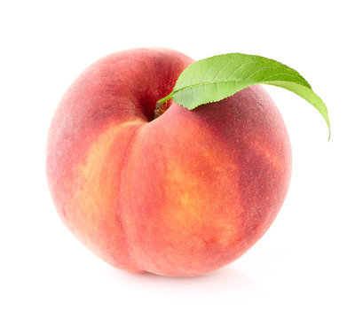 One peach in closeup