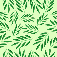 Naklejka na ściany i meble Seamless background with green branches