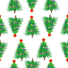 Seamless background with christmas trees