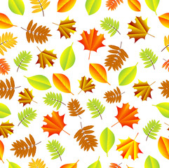 Seamless background with autumn leaves
