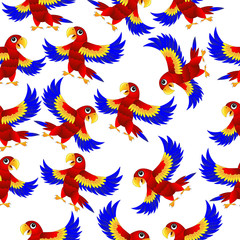 Seamless background with parrots