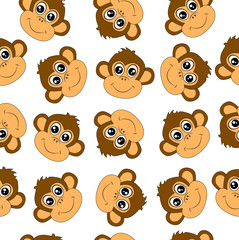 Seamless background with monkeys