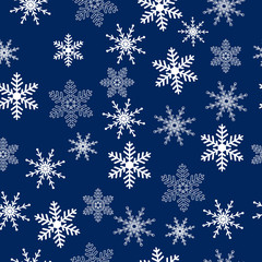 Naklejka na ściany i meble Seamless christmas background with snowflakes
