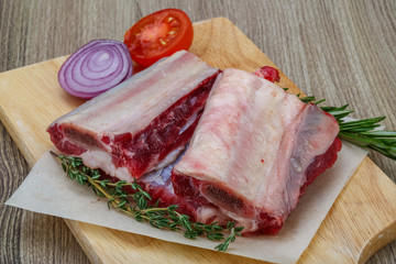 Raw beef ribs