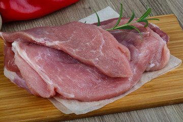 Raw pork Schnitzel