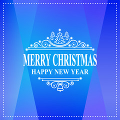 Naklejka premium Happy new year message. Merry Christmas holidays wish. Greeting card, invitation, brochure, flyer design and vintage ornament decoration. Christmas retro typographic Christmas tree Vector illustration