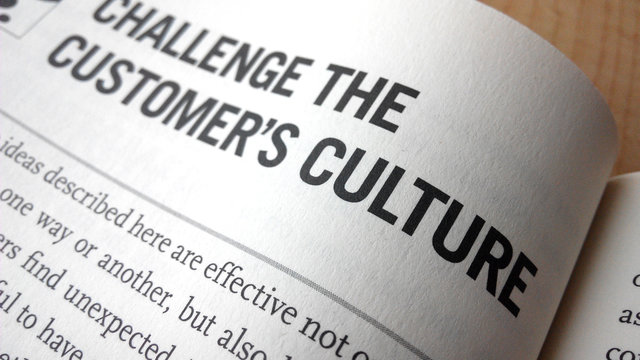 Customer culture word on a book