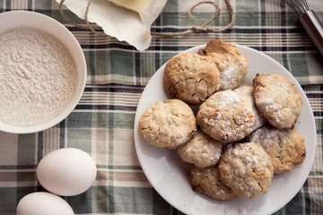 Oatmeal cookies with eggs and flour