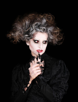 vampire woman portrait, halloween makeup