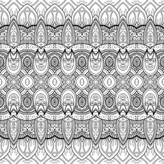 Vector Seamless Monochrome Ornate Pattern