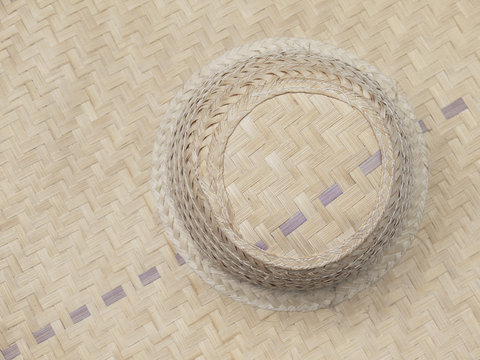 old woven bamboo hat pattern