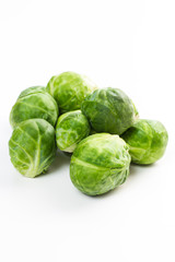 Fototapeta premium Brussles sprouts isolated on white.