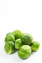 Brussles sprouts isolated on white.