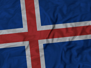Fototapeta premium Closeup of ruffled Iceland flag