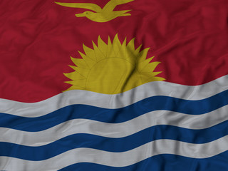 Closeup of ruffled Kiribati flag