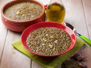 lentils soup, selective focus
