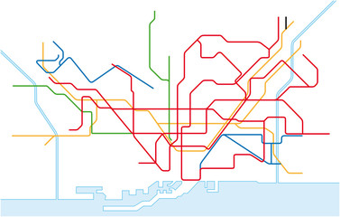 Obraz premium barcelona traffic network map