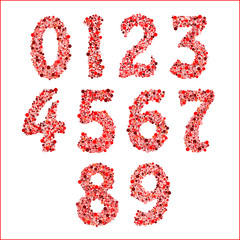 Vector alphabet symbols. Numbers 1 2 3 4 5 6 7 8 9 0