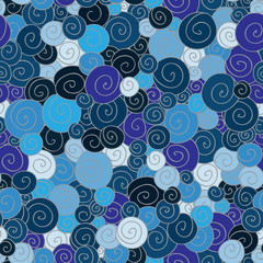 blue grey circles background vector seamless pattern