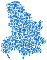 Obraz premium Decorative map of the State Union of Serbia and Montenegro