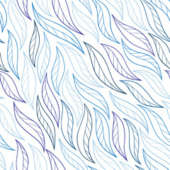 leaves on a white background vector seamless abstract hand-drawn