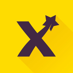 X letter with star.