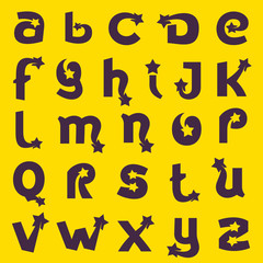 Alphabet letters with star set.