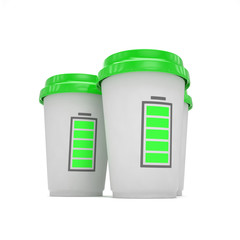 Three paper coffee cups