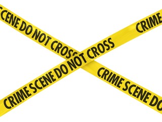 Crime Scene Do Not Cross Barrier Tape Cross