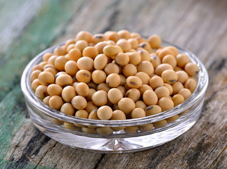 soy in the glass bowl