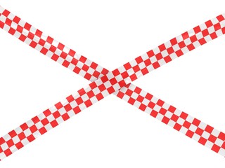 Red and White Checkered Barrier Tape Cross