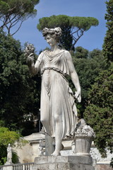 Sculpture Goddess of Abundance in Piazza del Popolo. Rome, Italy