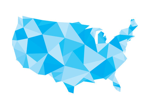 polygonal United States map