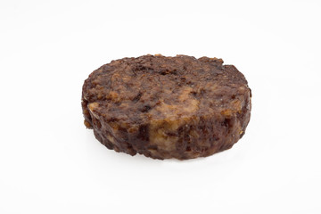 fried patty on white background