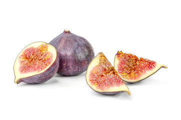 Fresh figs on a white background