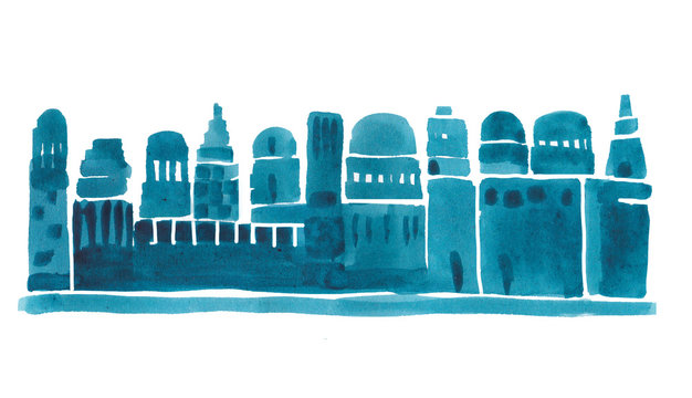 Ancient Town,Old City,Illustration,Sketch