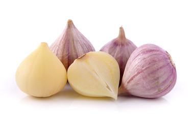garlic on white background