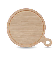 Isolated Cutting board, White Oak Wood Pizza Tray with Handle
