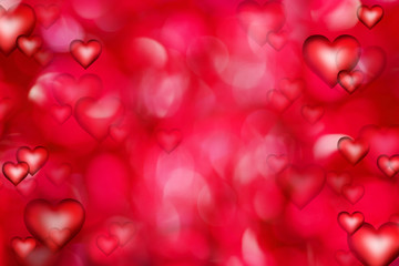 Valentine Hearts Abstract Red Background