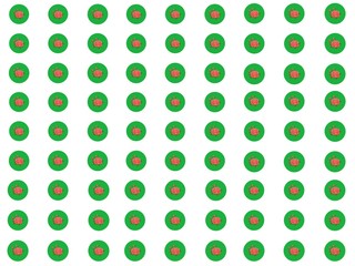 фон красная роза в зелёном горошке